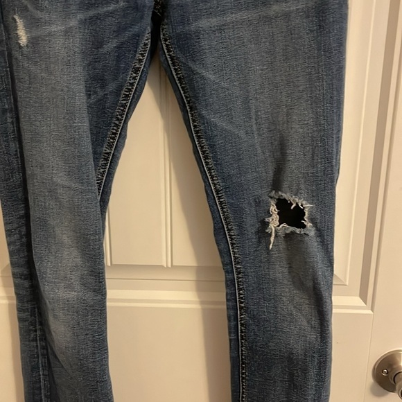 Miss Me Slim‎ Boot Cut Jeans women’s W27 L34 heavily distressed soft 96% cotton - Picture 3 of 9